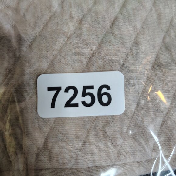 J Crew Fleece Pullover Womens Size Medium Oatmeal Diamond Quilted Authentic Zip - Picture 11 of 11